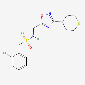 1-(2-chlorophenyl)-N-((3-(tetrahydro-2H-thiopyran-4-yl)-1,2,4-oxadiazol-5-yl)methyl)methanesulfonamide