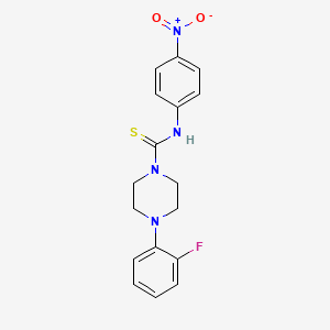molecular formula C17H17FN4O2S B2573156 4-(2-氟苯基)-N-(4-硝基苯基)哌嗪-1-碳硫酰胺 CAS No. 756491-67-5