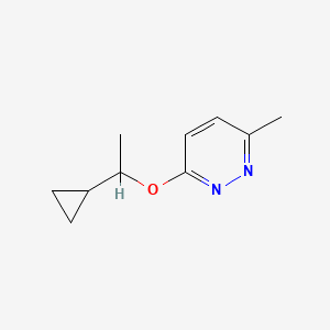 molecular formula C10H14N2O B2573162 3-(1-Cyclopropylethoxy)-6-methylpyridazine CAS No. 2201204-23-9