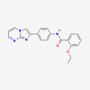 molecular formula C21H18N4O2 B2573163 2-ethoxy-N-(4-imidazo[1,2-a]pyrimidin-2-ylphenyl)benzamide CAS No. 862811-19-6