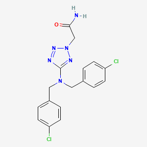 molecular formula C17H16Cl2N6O B2573164 2-{5-[bis(4-chlorobenzyl)amino]-2H-1,2,3,4-tetraazol-2-yl}acetamide CAS No. 338777-87-0