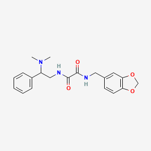 molecular formula C20H23N3O4 B2573168 N1-(benzo[d][1,3]dioxol-5-ylmethyl)-N2-(2-(dimethylamino)-2-phenylethyl)oxalamide CAS No. 941975-84-4