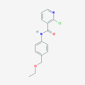molecular formula C15H15ClN2O2 B2573174 2-氯-N-[4-(乙氧甲基)苯基]吡啶-3-甲酰胺 CAS No. 1385302-84-0