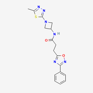 N-[1-(5-Methyl-1,3,4-thiadiazol-2-yl)azetidin-3-yl]-3-(3-phenyl-1,2,4-oxadiazol-5-yl)propanamide