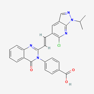 4-[2-[(E)-2-(6-chloro-1-propan-2-ylpyrazolo[3,4-b]pyridin-5-yl)ethenyl]-4-oxoquinazolin-3-yl]benzoic acid
