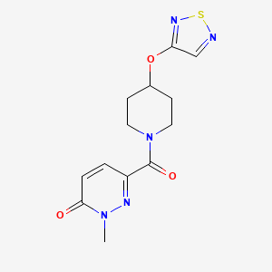 molecular formula C13H15N5O3S B2573195 2-Methyl-6-[4-(1,2,5-thiadiazol-3-yloxy)piperidine-1-carbonyl]-2,3-dihydropyridazin-3-one CAS No. 2097922-54-6