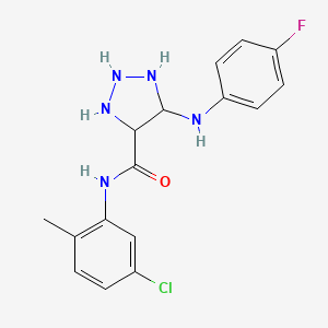 molecular formula C16H13ClFN5O B2573196 N-(5-氯-2-甲基苯基)-5-(4-氟苯胺基)三唑烷-4-甲酰胺 CAS No. 1207012-14-3
