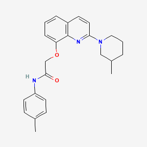 molecular formula C24H27N3O2 B2573197 2-((2-(3-methylpiperidin-1-yl)quinolin-8-yl)oxy)-N-(p-tolyl)acetamide CAS No. 921854-50-4