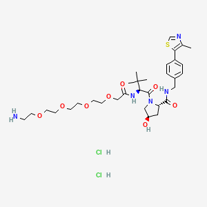 (2S,4R)-1-[(2S)-2-[[2-[2-[2-[2-(2-Aminoethoxy)ethoxy]ethoxy]ethoxy]acetyl]amino]-3,3-dimethylbutanoyl]-4-hydroxy-N-[[4-(4-methyl-1,3-thiazol-5-yl)phenyl]methyl]pyrrolidine-2-carboxamide;dihydrochloride