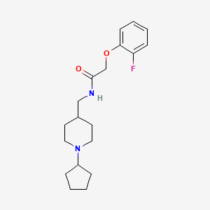 molecular formula C19H27FN2O2 B2573201 N-((1-环戊基哌啶-4-基)甲基)-2-(2-氟苯氧基)乙酰胺 CAS No. 953932-55-3