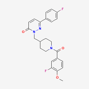 molecular formula C24H23F2N3O3 B2573209 2-{[1-(3-氟-4-甲氧基苯甲酰)哌啶-4-基]甲基}-6-(4-氟苯基)-2,3-二氢吡啶嗪-3-酮 CAS No. 2097923-95-8