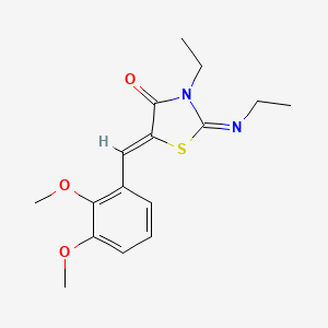 molecular formula C16H20N2O3S B2573210 (2Z,5Z)-5-(2,3-dimethoxybenzylidene)-3-ethyl-2-(ethylimino)thiazolidin-4-one CAS No. 868142-65-8