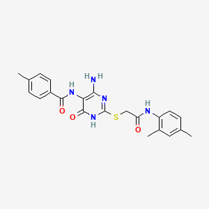 N-(4-amino-2-((2-((2,4-dimethylphenyl)amino)-2-oxoethyl)thio)-6-oxo-1,6-dihydropyrimidin-5-yl)-4-methylbenzamide