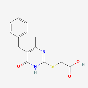 2-((5-Benzyl-4-methyl-6-oxo-1,6-dihydropyrimidin-2-yl)thio)acetic acid