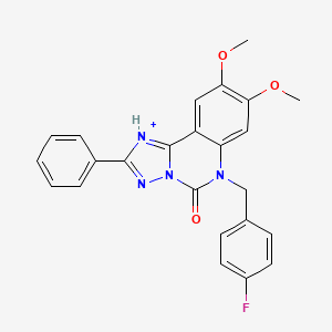 molecular formula C24H19FN4O3 B2573225 6-[(4-fluorophenyl)methyl]-8,9-dimethoxy-2-phenyl-5H,6H-[1,2,4]triazolo[1,5-c]quinazolin-5-one CAS No. 2380193-75-7