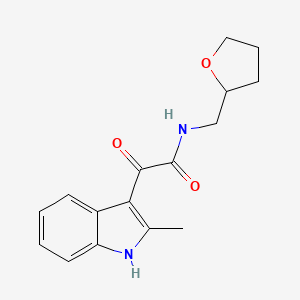 molecular formula C16H18N2O3 B2573228 2-(2-甲基-1H-吲哚-3-基)-2-氧代-N-((四氢呋喃-2-基)甲基)乙酰胺 CAS No. 852368-81-1