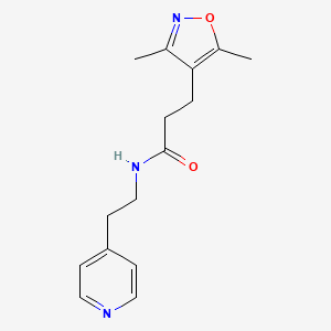 molecular formula C15H19N3O2 B2573237 3-(3,5-dimethylisoxazol-4-yl)-N-(2-(pyridin-4-yl)ethyl)propanamide CAS No. 1234874-70-4