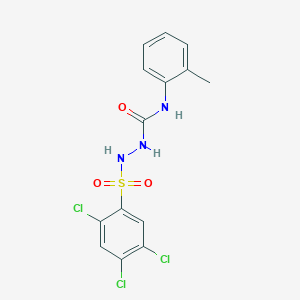 molecular formula C14H12Cl3N3O3S B2573245 4-(2-Methylphenyl)-1-((2,4,5-trichlorophenyl)sulfonyl)semicarbazide CAS No. 891012-85-4