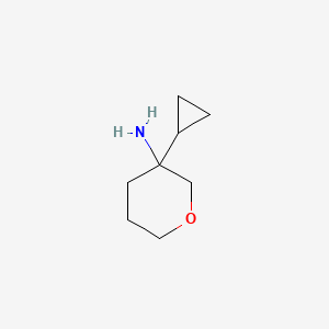 molecular formula C8H15NO B2573251 3-Cyclopropyloxan-3-amine CAS No. 1694400-91-3