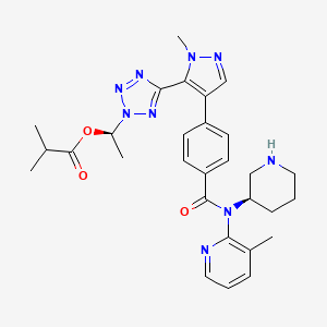 (1R)-1-[5-(1-Methyl-4-{4-[(3-methylpyridin-2-yl)[(3R)-piperidin-3-yl]carbamoyl]phenyl-1H-pyrazol-5-yl)-2h-1,2,3,4-tetrazol-2-yl]ethyl 2-methylpropanoate