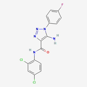 molecular formula C15H10Cl2FN5O B2573267 5-amino-N-(2,4-dichlorophenyl)-1-(4-fluorophenyl)-1H-1,2,3-triazole-4-carboxamide CAS No. 953848-09-4