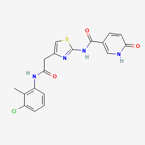 molecular formula C18H15ClN4O3S B2573269 N-(4-(2-((3-chloro-2-methylphenyl)amino)-2-oxoethyl)thiazol-2-yl)-6-oxo-1,6-dihydropyridine-3-carboxamide CAS No. 946337-18-4