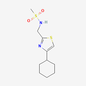 molecular formula C11H18N2O2S2 B2573271 N-((4-cyclohexylthiazol-2-yl)methyl)methanesulfonamide CAS No. 2034335-79-8