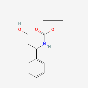 molecular formula C14H21NO3 B2573275 Tert-butyl (3-hydroxy-1-phenylpropyl)carbamate CAS No. 158807-47-7; 218449-48-0; 718611-17-7