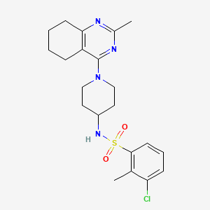 molecular formula C21H27ClN4O2S B2573277 3-氯-2-甲基-N-(1-(2-甲基-5,6,7,8-四氢喹唑啉-4-基)哌啶-4-基)苯磺酰胺 CAS No. 2034444-08-9