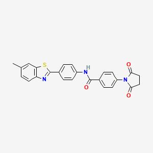 molecular formula C25H19N3O3S B2573287 4-(2,5-二氧代吡咯烷-1-基)-N-[4-(6-甲基-1,3-苯并噻唑-2-基)苯基]苯甲酰胺 CAS No. 313405-86-6