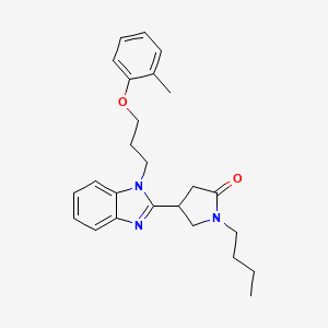 molecular formula C25H31N3O2 B2573302 1-butyl-4-{1-[3-(2-methylphenoxy)propyl]-1H-benzimidazol-2-yl}pyrrolidin-2-one CAS No. 912896-24-3