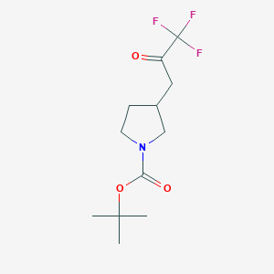 molecular formula C12H18F3NO3 B2573303 Tert-butyl 3-(3,3,3-trifluoro-2-oxopropyl)pyrrolidine-1-carboxylate CAS No. 2352638-80-1