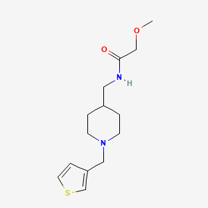 molecular formula C14H22N2O2S B2573309 2-methoxy-N-((1-(thiophen-3-ylmethyl)piperidin-4-yl)methyl)acetamide CAS No. 1234907-56-2
