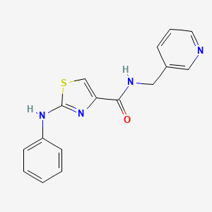 molecular formula C16H14N4OS B2573310 2-(phenylamino)-N-(pyridin-3-ylmethyl)thiazole-4-carboxamide CAS No. 1105218-88-9