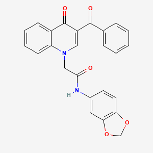 molecular formula C25H18N2O5 B2573312 2-(3-benzoyl-4-oxo-1,4-dihydroquinolin-1-yl)-N-(2H-1,3-benzodioxol-5-yl)acetamide CAS No. 895652-57-0