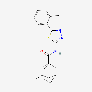 molecular formula C20H23N3OS B2573319 N-[5-(2-methylphenyl)-1,3,4-thiadiazol-2-yl]adamantane-1-carboxamide CAS No. 312524-42-8