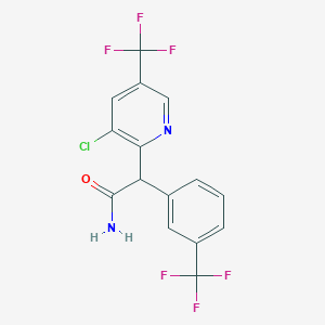 2-[3-Chloro-5-(trifluoromethyl)pyridin-2-yl]-2-[3-(trifluoromethyl)phenyl]acetamide