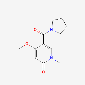 molecular formula C12H16N2O3 B2573326 4-methoxy-1-methyl-5-(pyrrolidine-1-carbonyl)pyridin-2(1H)-one CAS No. 2097899-24-4
