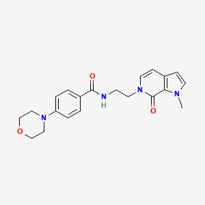 molecular formula C21H24N4O3 B2573338 N-(2-(1-methyl-7-oxo-1H-pyrrolo[2,3-c]pyridin-6(7H)-yl)ethyl)-4-morpholinobenzamide CAS No. 2034378-99-7