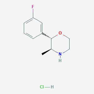 molecular formula C11H15ClFNO B2573342 (2S,3S)-2-(3-Fluorophenyl)-3-methylmorpholine;hydrochloride CAS No. 1874218-42-4