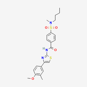molecular formula C23H27N3O4S2 B2573348 4-[butyl(methyl)sulfamoyl]-N-[4-(4-methoxy-3-methylphenyl)-1,3-thiazol-2-yl]benzamide CAS No. 683264-11-1