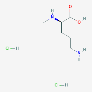 molecular formula C6H16Cl2N2O2 B2573355 (2R)-5-氨基-2-(甲基氨基)戊酸;二盐酸盐 CAS No. 2567489-24-9