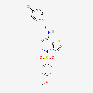 molecular formula C21H21ClN2O4S2 B2573361 N-(4-氯苯乙基)-3-(4-甲氧基-N-甲基苯磺酰氨基)噻吩-2-甲酰胺 CAS No. 1116017-47-0