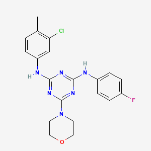 molecular formula C20H20ClFN6O B2573362 N2-(3-chloro-4-methylphenyl)-N4-(4-fluorophenyl)-6-morpholino-1,3,5-triazine-2,4-diamine CAS No. 898631-07-7