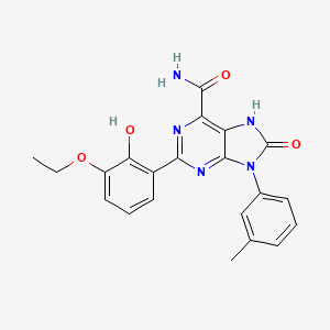2-(3-ethoxy-2-hydroxyphenyl)-8-oxo-9-(m-tolyl)-8,9-dihydro-7H-purine-6-carboxamide