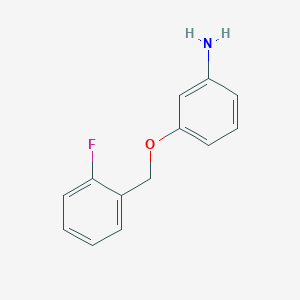 molecular formula C13H12FNO B2573372 3-(2-氟-苄氧基)-苯胺 CAS No. 686342-64-3