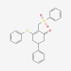 5-Phenyl-3-(phenylsulfanyl)-2-[(phenylsulfonyl)methyl]-2-cyclohexen-1-one