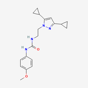 molecular formula C19H24N4O2 B2573378 1-(2-(3,5-二环丙基-1H-吡唑-1-基)乙基)-3-(4-甲氧基苯基)脲 CAS No. 2320417-43-2