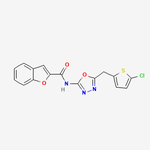 N-(5-((5-chlorothiophen-2-yl)methyl)-1,3,4-oxadiazol-2-yl)benzofuran-2-carboxamide