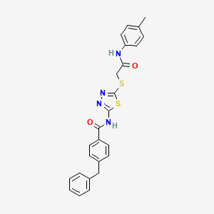 4-benzyl-N-(5-((2-oxo-2-(p-tolylamino)ethyl)thio)-1,3,4-thiadiazol-2-yl)benzamide